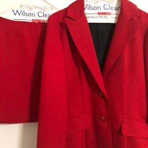Red Blazer and Skirt